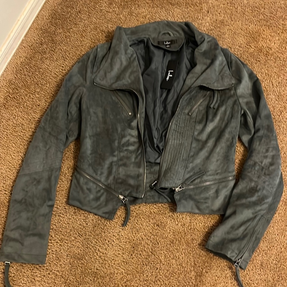 Lulus suede jacket with tags